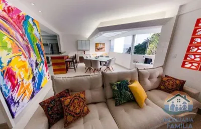Excelente cobertura duplex pé na areia localizada no bairro martim de sá em caraguatatuba-sp!