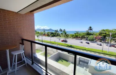 Excelente apartamento mobiliado com vista mar localizado na orla do bairro indaiá em caraguatatuba!!