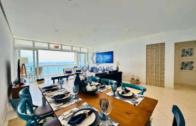 Apartamento reformado vista mar  à venda no guarujá, praia das pitangueiras.
