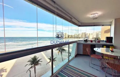 Lindo apartamento reformado à venda na praia das astúrias - frente total para o mar - com lazer no p