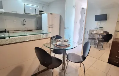 Aluguel lindo flat 1qto 35m² mobiliado e equipado, localiz no coração de boa viagem