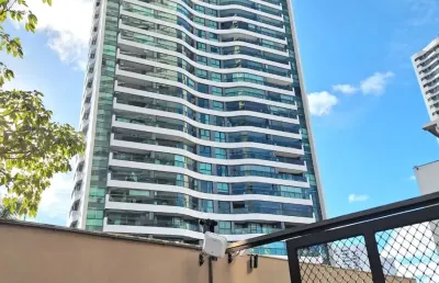 Aluguel lindo apt 100m 3qts 1sui armários planej ar cond boiller dep empreg lazer compl em b viagem