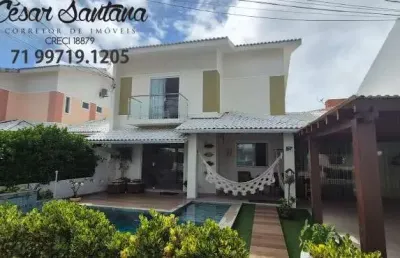 Casa em condomínio fechado com 4 quartos à venda no buraquinho, lauro de freitas , 300 m2 por r$ 1.260.000