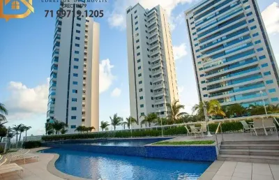 Apartamento finamente decorado alto padrão venda locação 4/4 (02 suítes) vista mar - hemisphere 360.condomínio fechado. venda e locação.pituaçu.