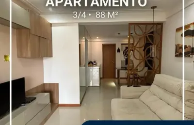 Apartamento porteira fechada  3/4 (02 suítes) varanda gourmet - abrantes
