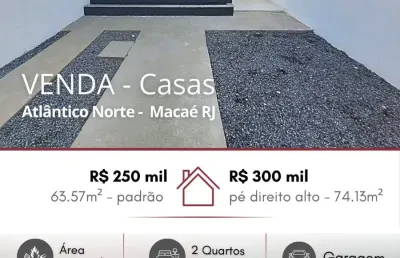 Vendo excelentes casas no loteamento alântico norte, com 63.57m².