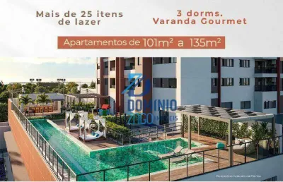Apartamento com 3 dormitórios à venda, 101 m² - parque do mirante - uberaba/mg