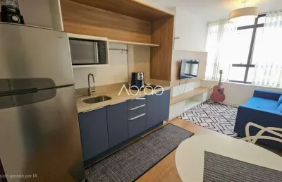 Apartamento mobiliado com 1 quarto para primeira locação no elysia, batel - 30 m² | ref. 102