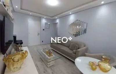 Apartamento mobiliado, 3 dormitórios, pompéia, em santos.