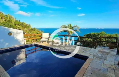 Casa com 5 dormitórios à venda, 420 m² na praia caravelas - armação dos búzios/rj