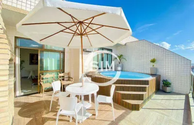 Cobertura com 4 dormitórios para alugar, 189 m² por r$ 9.000,02/mês - praia do forte - cabo frio/rj
