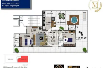 Cobertura com 2 dormitórios à venda, 155 m² por r$ 900.000,00 - braga - cabo frio/rj