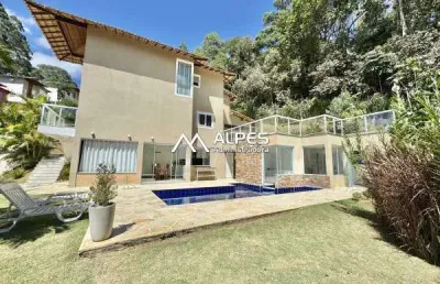 Casa em condomínio fechado com 3 quartos à venda no bom retiro, teresópolis , 200 m2 por r$ 1.350.000