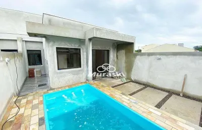 Casa com piscina e 3 dormitórios à venda, 75 m² por r$ 385.000 - brejatuba - guaratuba/pr