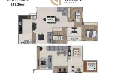 Apartamento com 4 dormitórios à venda, 138 m² por r$ 1.204.677,85 - polvilho - cajamar/sp