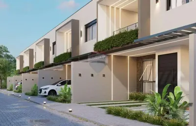 Village novo em arembepe – 2 suítes, garagem privativa e lazer completo