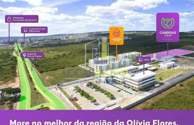 Lançamento no candeias, apartamento de 2 quartos em condomínio fechado na olívia flores com entrada
