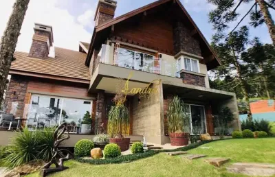 Lindo sobrado  no aspen mountain de gramado com 05 suítes mobiliado e decorado