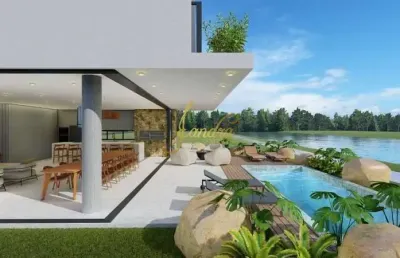 Lindo sobrado  com amplas 5 suítes  e piscina concreto