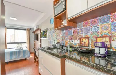 Kitnet / stúdio à venda na rua riachuelo, 110, centro, curitiba, 27 m2 por r$ 330.000