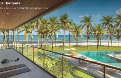Excelente apartamento à beira mar com 2 quartos em praia dos carneiros - tamandaré - pe