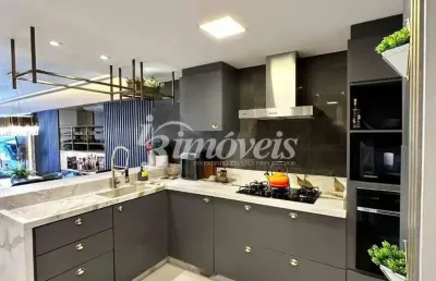 Apartamento à venda, mobiliado, com vista mar, 2 quartos, sendo uma suíte master com closet, 2 vagas, amores da brava club house, praia brava, itajaí sc