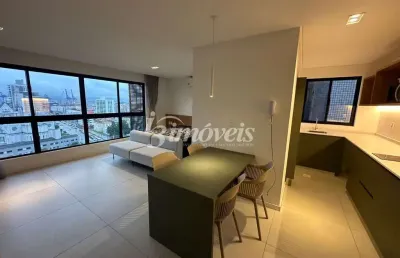 Apartamento loft para locação anual mobiliado, equipado e decorado, 1 vaga de garagem, edifício 4sete, no bairro centro, itajaí-sc
