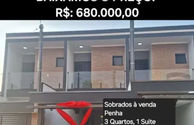 Sobrado frontal na penha - 2 unidades, acabamento de primeira e proximo ao metro!