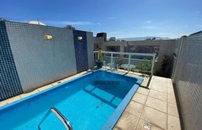 Vende-se ou aluga-se cobertura à uma quadra da praia do embaré, santos-sp. próximo ao sesc. sol da manhã