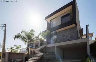 Casa de luxo em condomínio mosaico essence em mogi das cruzes -sp: 3 suítes, 3 salas integradas, 5 banheiros, 4 vagas, 215m².