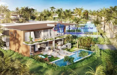 Belíssima casa em condomínio ocean garden frente mar no porto das dunas