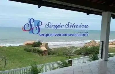 Casa frente mar com 14 suítes em beberibe - praia das fontes.