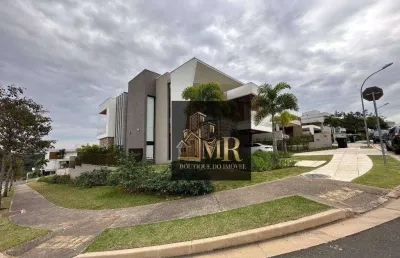 Alphaville dom pedro 3 - sobrado maravilhoso em ótima esquina à venda.  ?? 530m³ de terreno e  450m² de construção / 4 suites / 7 banheiros.