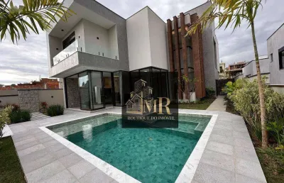 Novíssima casa no alphaville dom pedro 3 à venda!   ?? 478m2 de terreno e  377m2 de construção / 4 suites / 7 banheiros.  lindo sobrado próximo a mata