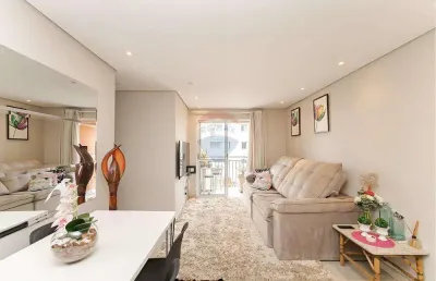 Apartamento mobiliado,  com 3 quartos, 2 banheiros e sacada com churrasqueira à venda no neoville.
