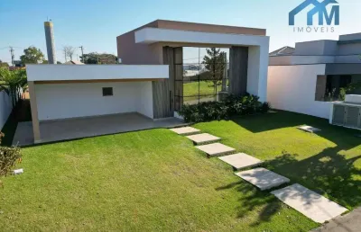 Casa no condomínio xapada parque itu com 3 suítes, home office, goumet integrado