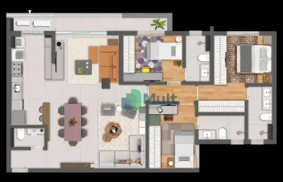 Apartamento novo de alto padrão de frente para a avenida localizado no bairro olhos d'água no condomínio ares com 110,80m² de área útil.