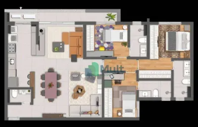 Apartamento novo de alto padrão de frente para a avenida localizado no bairro olhos d'água no condomínio ares com 110,80m² de área útil.