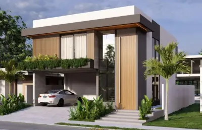 Moderna casa de alto padrão em construção no bairro vila nova