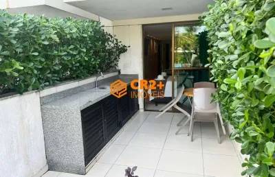Vendo flat 32m² em porto de galinhas mobiliado com varanda gourmet no térreo