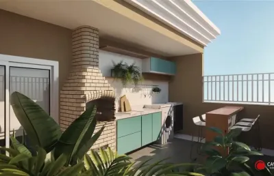 Cobertura novinha, sem uso !com churrasqueira, vista p/ piscina