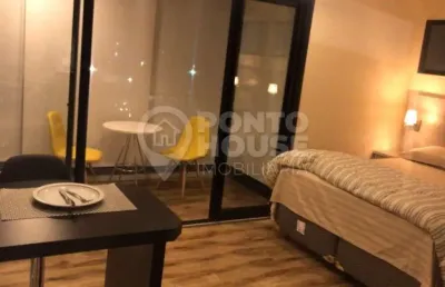 Studio para locação no bairro campo belo, 1 suíte, 1 vaga, mobiliado