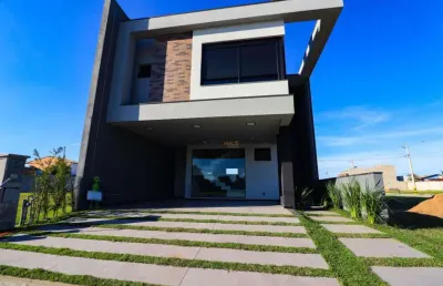 Sobrado em condomínio com 3 suítes, 2 vagas lado a lado, em construção