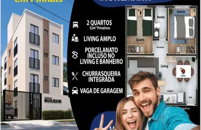 Apartamento com 2 quartos à venda na rua adolpho muhlmann, jardim cláudia, pinhais, 52 m2 por r$ 275.000
