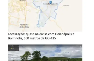 Chácara senador canedo  área / terreno à venda, 20000 por r$ 290.000 no setor área rural de senador canedo ad17427
