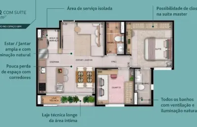Ágio wish 37 - 2 quartos 1 suite apartamento com 2 quarto(s) e 1 banheiro(s) à venda, 58.65 por r$ 615.000 no setor setor bueno fl23551