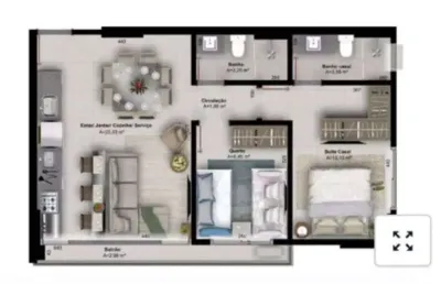 Ágio apartamento  2 quartos 1 suíte 66m2  lux oeste setor oeste goiânia  apartamento com 2 quarto(s) e 2 banheiro(s) à venda, 66.95 por r$ 737.123 no setor marista ad23688