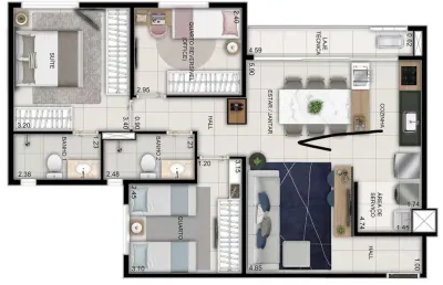 Ágio wish 211 3 q apartamento com 3 quarto(s) e 2 banheiro(s) à venda, 76.3 por r$ 680.000 no setor jardim américa vn24163
