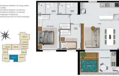 Apartamento 2 quartos - setor marista apartamento com 2 quarto(s) e 2 banheiro(s) à venda, 77.46 por r$ 915.000 no setor setor marista in28466