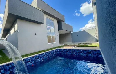 Casa 3 quartos com piscina aquecida e área gourmet integrada – setor chácara são pedro - aparecida de goiânia casa de rua com 3 quarto(s) e 2 banheiro(s) à venda, 131.25 por r$ 550.000 no setor chácar